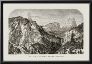 Yosemite National Park CA 1869 The Canyon of the Merced and the Vernal Fall