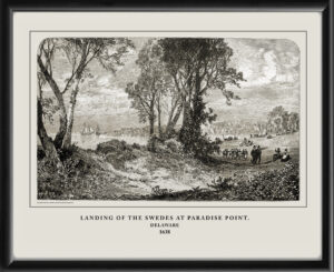 Landing of the Swedes at Paradise Point DE 1638 1881 by Thomas Moran engraved by J. Augustus Bogert