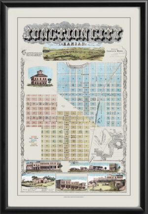 Junction City KS 1870 by Gustave Dyes, Civil Engineer