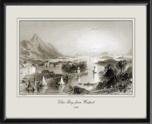 Clew Bay from Westport Ireland 1842 W. H. Bartlett engraved by R. Wallis