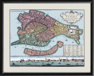 Venice Italy 1716 by Johann Baptist Homann