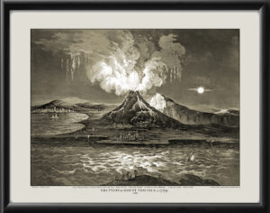 Naples Italy 1808 - Eruption of Mount Vesuvius in 1769