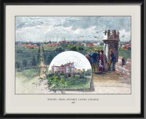 Whitby Ontario Canada 1867 viewed from Ontario Ladies College - Trafalgar Castle School