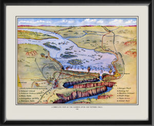Bird's Eye View of the Zambezi River and Victoria Falls 1936