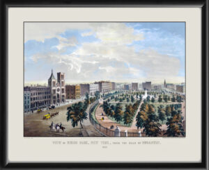 New York City NY 1849 View of Union Park from the Head of Broadway by James Smillie