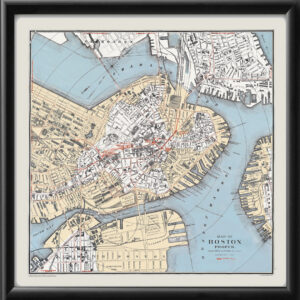Boston MA 1894 - Map of Boston proper by George H. Walker