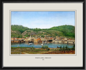 Portland OR 1875 Early portland waterfront D. A. Doud