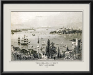 Constantinople Turkey 1838 - View of Seraglio Point